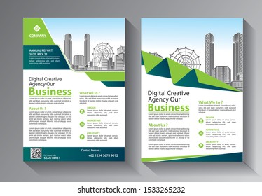 Brochure design, cover modern layout, annual report, poster, flyer in A4 with colorful triangles, geometric shapes for tech, science, market with light background