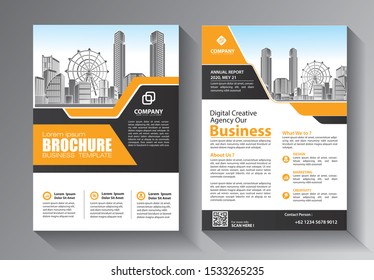 Brochure design, cover modern layout, annual report, poster, flyer in A4 with colorful triangles, geometric shapes for tech, science, market with light background