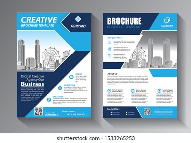 Brochure design, cover modern layout, annual report, poster, flyer in A4 with colorful triangles, geometric shapes for tech, science, market with light background