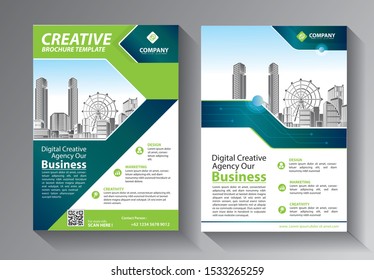 Brochure design, cover modern layout, annual report, poster, flyer in A4 with colorful triangles, geometric shapes for tech, science, market with light background