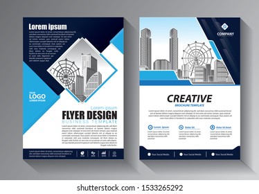 Brochure design, cover modern layout, annual report, poster, flyer in A4 with colorful triangles, geometric shapes for tech, science, market with light background