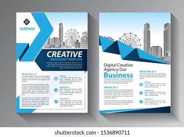 Brochure design, cover modern layout, annual report, poster, flyer in A4 with colorful triangles, geometric shapes for tech, science, market with light background