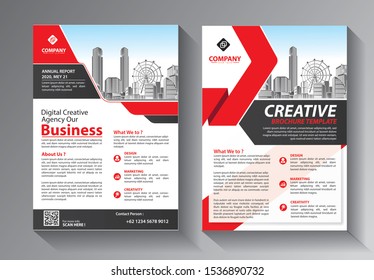 Brochure design, cover modern layout, annual report, poster, flyer in A4 with colorful triangles, geometric shapes for tech, science, market with light background