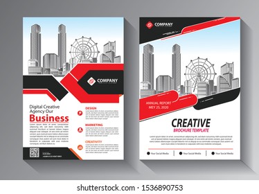 Brochure design, cover modern layout, annual report, poster, flyer in A4 with colorful triangles, geometric shapes for tech, science, market with light background
