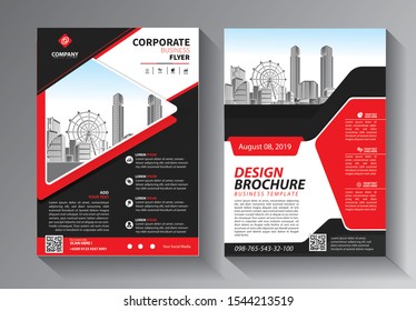 Brochure design, cover modern layout, annual report, poster, flyer in A4 with colorful triangles, geometric shapes for tech, science, market with light background
