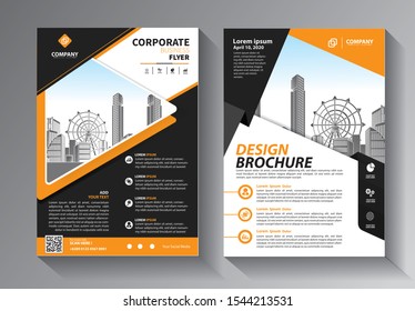 Brochure design, cover modern layout, annual report, poster, flyer in A4 with colorful triangles, geometric shapes for tech, science, market with light background