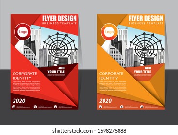 Brochure design, cover modern layout, annual report, poster, flyer in A4 with colorful triangles, geometric shapes for tech, science, market with light background