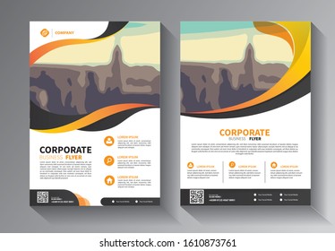 Brochure design, cover modern layout, annual report, poster, flyer in A4 with colorful triangles, geometric shapes for tech, science, market with light background