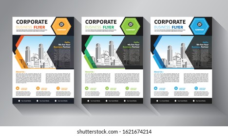 Brochure design, cover modern layout, annual report, poster, flyer in A4 with colorful triangles, geometric shapes for tech, science, market with light background