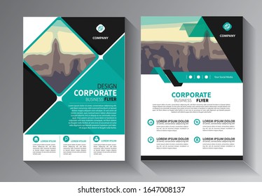 Brochure design, cover modern layout, annual report, poster, flyer in A4 with colorful triangles, geometric shapes for tech, science, market with light background