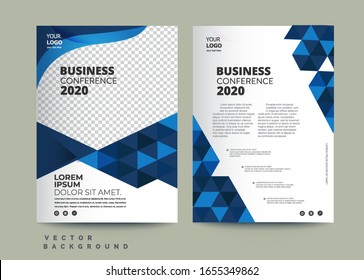 Brochure design, cover modern layout, annual report, poster, flyer in A4 with colorful triangles