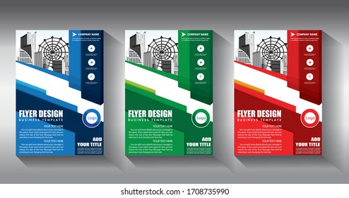  Diseño de folleto, diseño moderno de portada, informe anual, afiche, volante en A4 con triángulos coloridos, formas geométricas para tecnología, ciencia, mercado con fondo claro