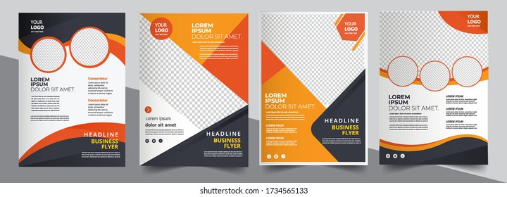Diseño de folletos, diseño moderno de portada, informe anual, afiche, volante en A4 con triángulos coloridos