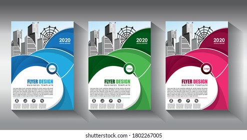 Brochure design, cover modern layout, annual report, poster, flyer in A4 with colorful triangles, geometric shapes for tech, science, market with light background