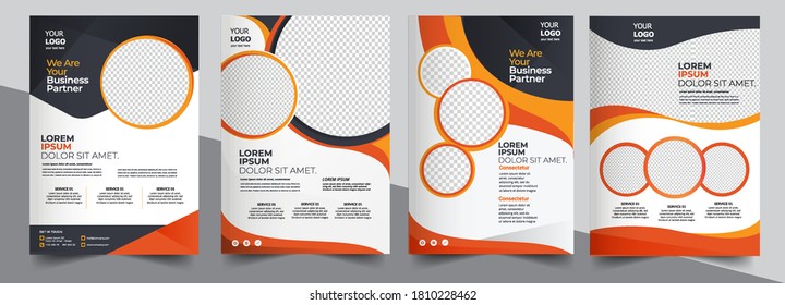 Brochure design, cover modern layout, annual report, poster, flyer in A4 with colorful triangles	
