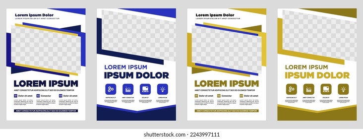 Brochure design  cover modern layout  annual report  poster  flyer in A4 with colorful triangles