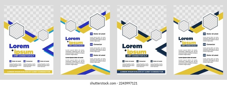 Brochure design  cover modern layout  annual report  poster  flyer in A4 with colorful triangles