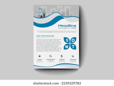 Projeto de folheto, capa layout moderno, cartaz, folheto em A4, folheto cartaz da empresa perfil revista folheto