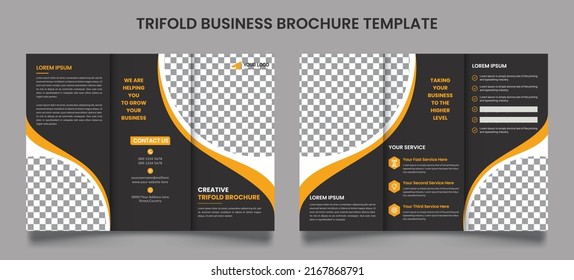 Brochure design, creative tri-fold, trend brochure, Tri-fold brochure, print ready, 300 dpi. fully editable, business brochure template