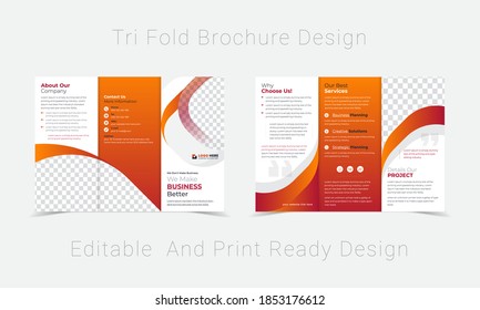 Brochure design. Elegant Tri Fold geometric flyer leaflet  Brochure and cover design, for corporate business.