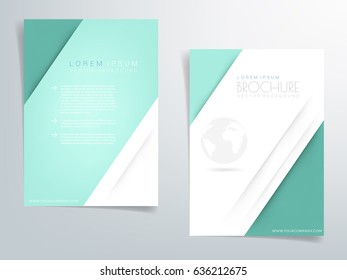 Brochure design flyer headline vector background , Green turquoise element with white space for text and message design 