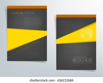 Brochure design flyer headline vector background , yellow and orange element with black space for text and message design 