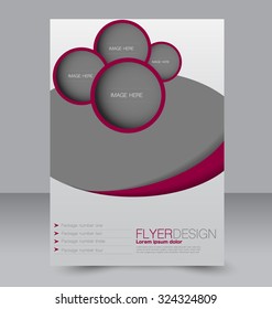 Brochure Design. Flyer Template. Editable A4 Poster For Business, Education, Presentation, Website, Magazine Cover. Purple Color.