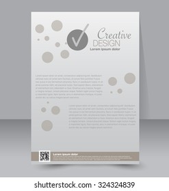 Brochure design. Flyer template. Editable A4 poster for business, education, presentation, website, magazine cover. Brown color.