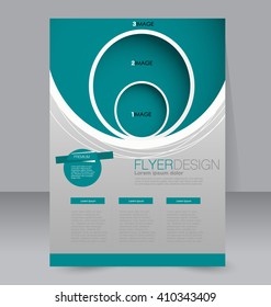 Brochure design. Flyer template. Editable A4 poster for business, education, presentation, website, magazine cover. Green color.