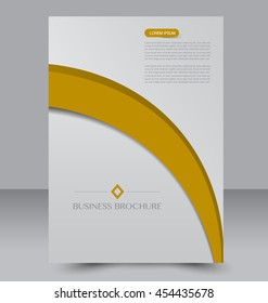 Brochure design. Flyer template. Editable A4 poster for business, education, presentation, website, magazine cover. Orange color.