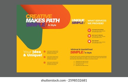 Brochure Design. flyer template, greeting card, poster, banner or social media.