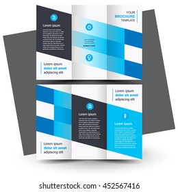 Blue Bifold Vector Brochure Template Design Stock Vector (Royalty Free ...