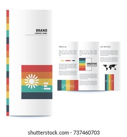 Brochure design, geometric abstract business brochure template, creative tri-fold