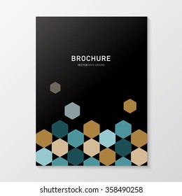 brochure design with hexagon pattern