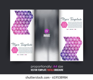 Brochure Design, Image Add Feature, Business Elements and Print Ready Polygonal Tri Fold or Low Poly Booklet Template