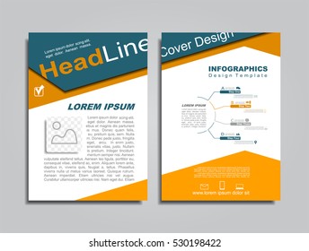 Brochure design layout with place for your data. Vector illustration.