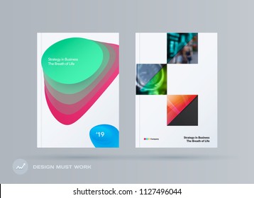 Brochure design liquid template. Colourful modern abstract set, annual report with fluid shapes for branding.