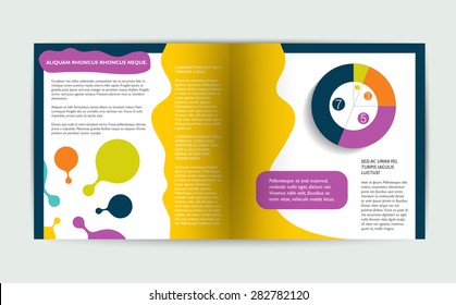Brochure design. Magazine layout for infographics. 