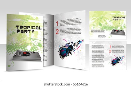 brochure design for music concept, vector illustartion.