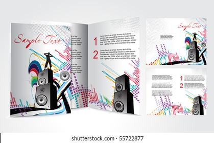 brochure design for music concept, vector illustartion.
