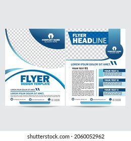 Broschüren-Design neues Trend-Vektorbild - Blaue Farbflyer-Designvorlage - Dateiformat druckfertig ( CMYK )