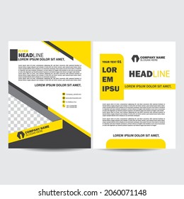 brochure design new trend vector image - Yellow color flyer design template - Print ready ( CMYK ) file format