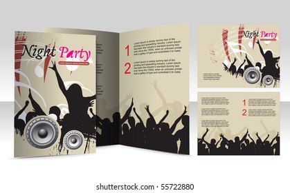 brochure design for night club, vector illustartion.