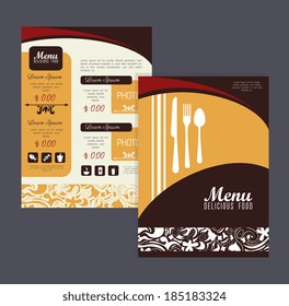 Brochure design over gray background, vector illustration
