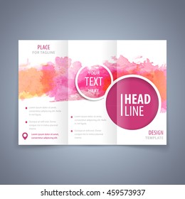 brochure design poster flyer tri banners vector modern flyer poster or tri fold brochure design template with red watercolor texture brochure design poster flyer tri banners texture colourful abstract