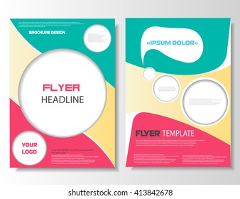 Brochure design. Printable flyer template. Banner design. Magazine cover. Leaflet layout. Poster template. Annual report.  Vector, eps 10