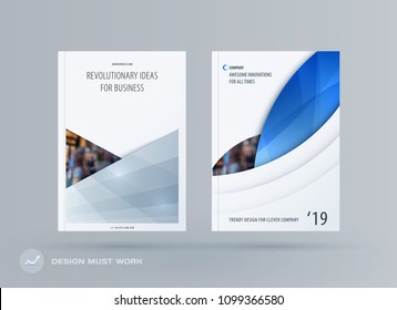 Brochure design rectangular template. Colourful modern abstract set, annual report with material design for branding.