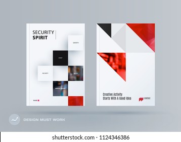 Brochure design rectangular template. Colourful modern abstract set, annual report with shapes for branding.