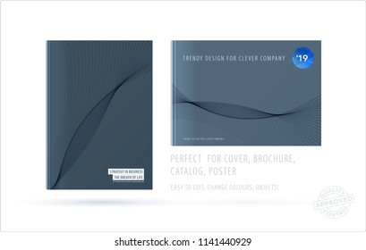 Brochure design soft template. Colourful modern abstract set, annual report with shapes for branding.