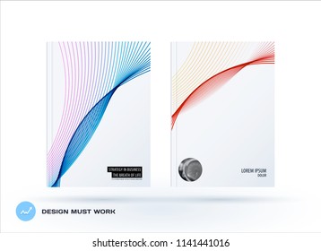 Brochure design soft template. Colourful modern abstract set, annual report with shapes for branding.